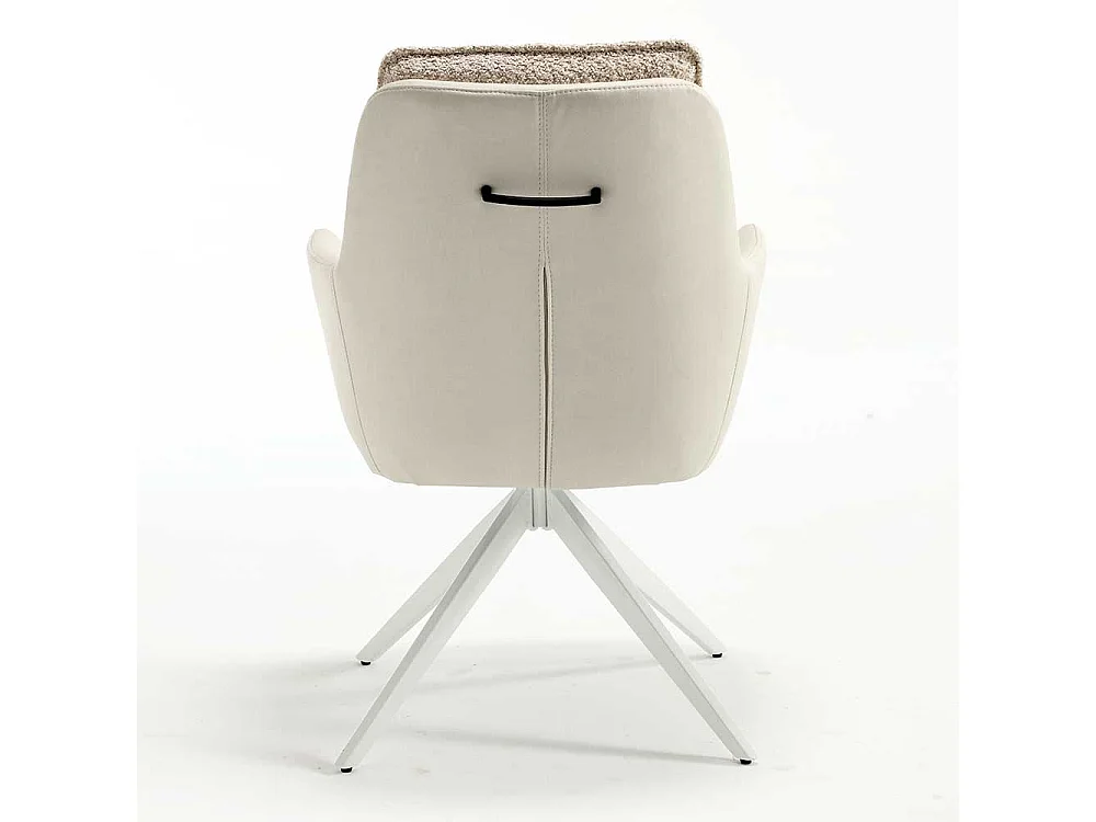 Esszimmer Armlehnenstuhl Set in Cremefarben Weiß (2er Set)