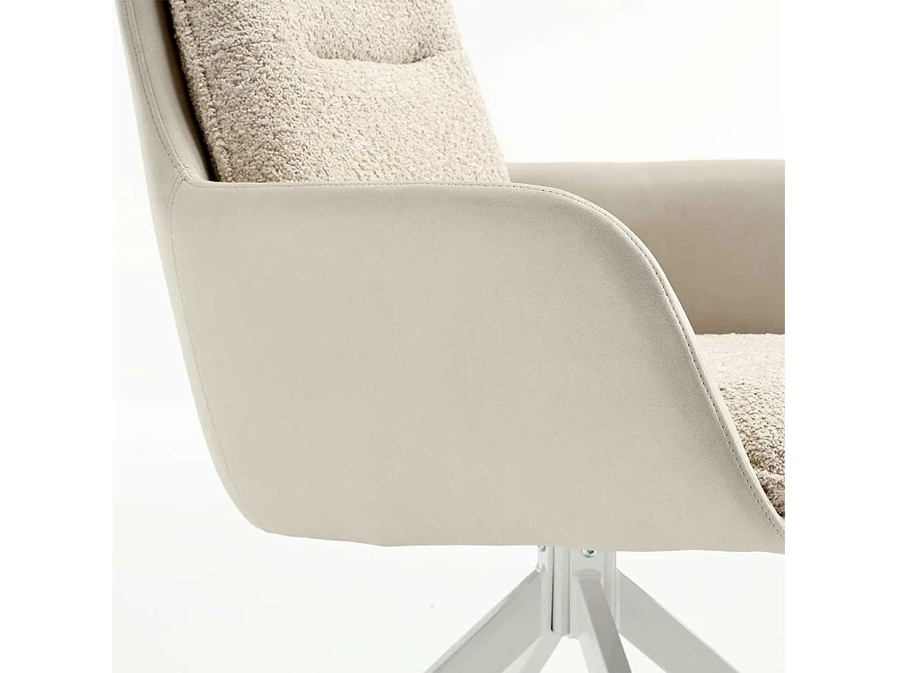 Esszimmer Armlehnenstuhl Set in Cremefarben Weiß (2er Set)