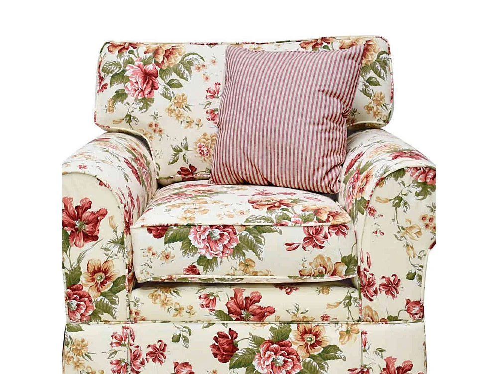Wohnzimmer Sessel im Landhausstil Blumen Motiv