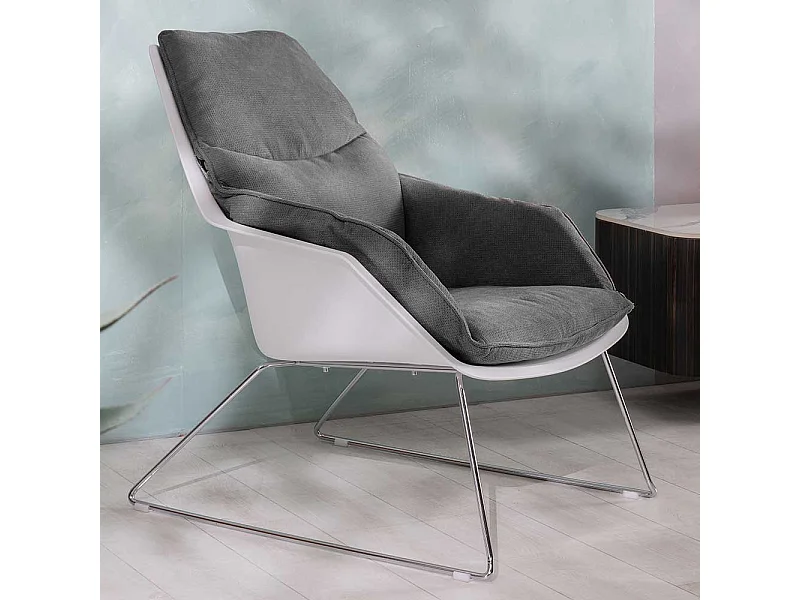 Kunststoff Schalen Sessel im Retrostil Schaumstoffpolsterung (2er Set)