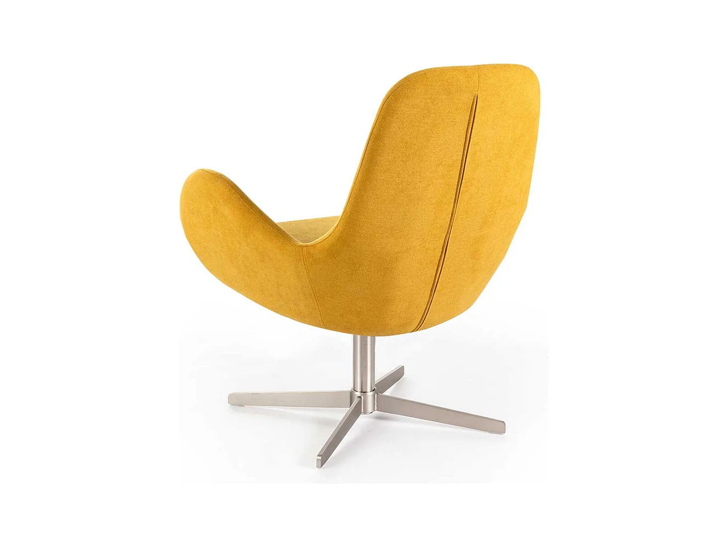 Wohnzimmersessel Retro drehbar in Gelb Webstoff Armlehnen