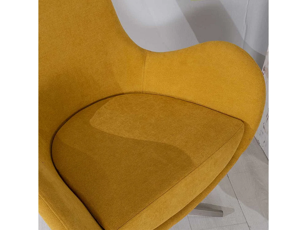 Wohnzimmersessel Retro drehbar in Gelb Webstoff Armlehnen