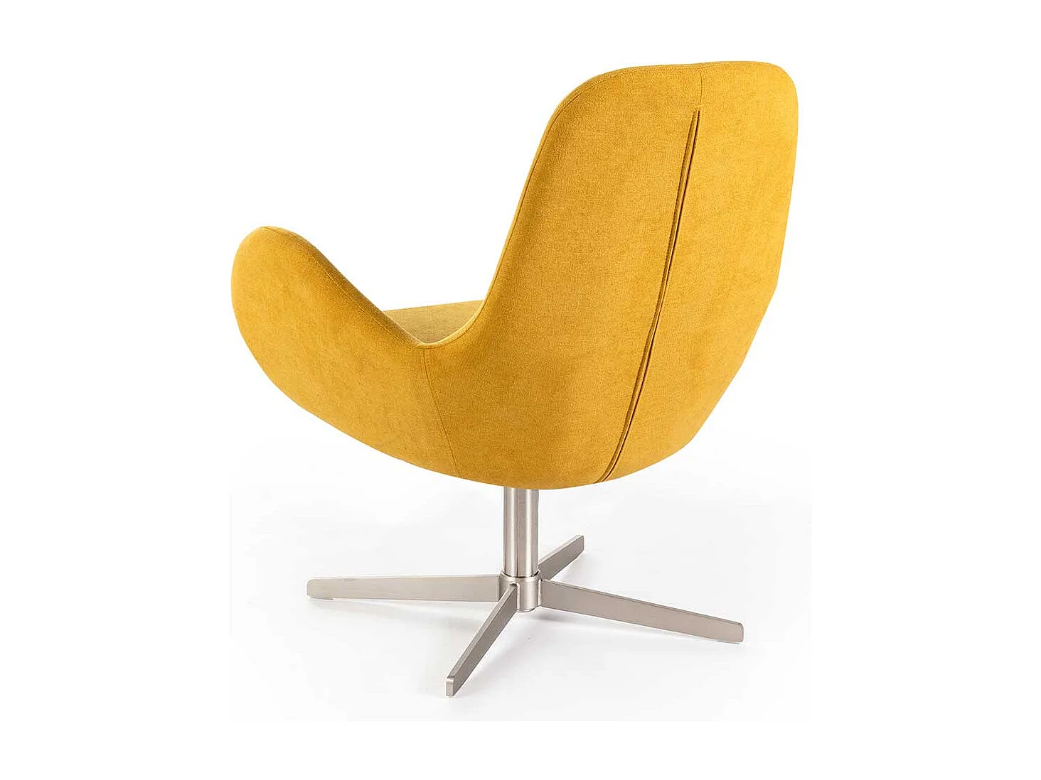 Wohnzimmersessel Retro drehbar in Gelb Webstoff Armlehnen