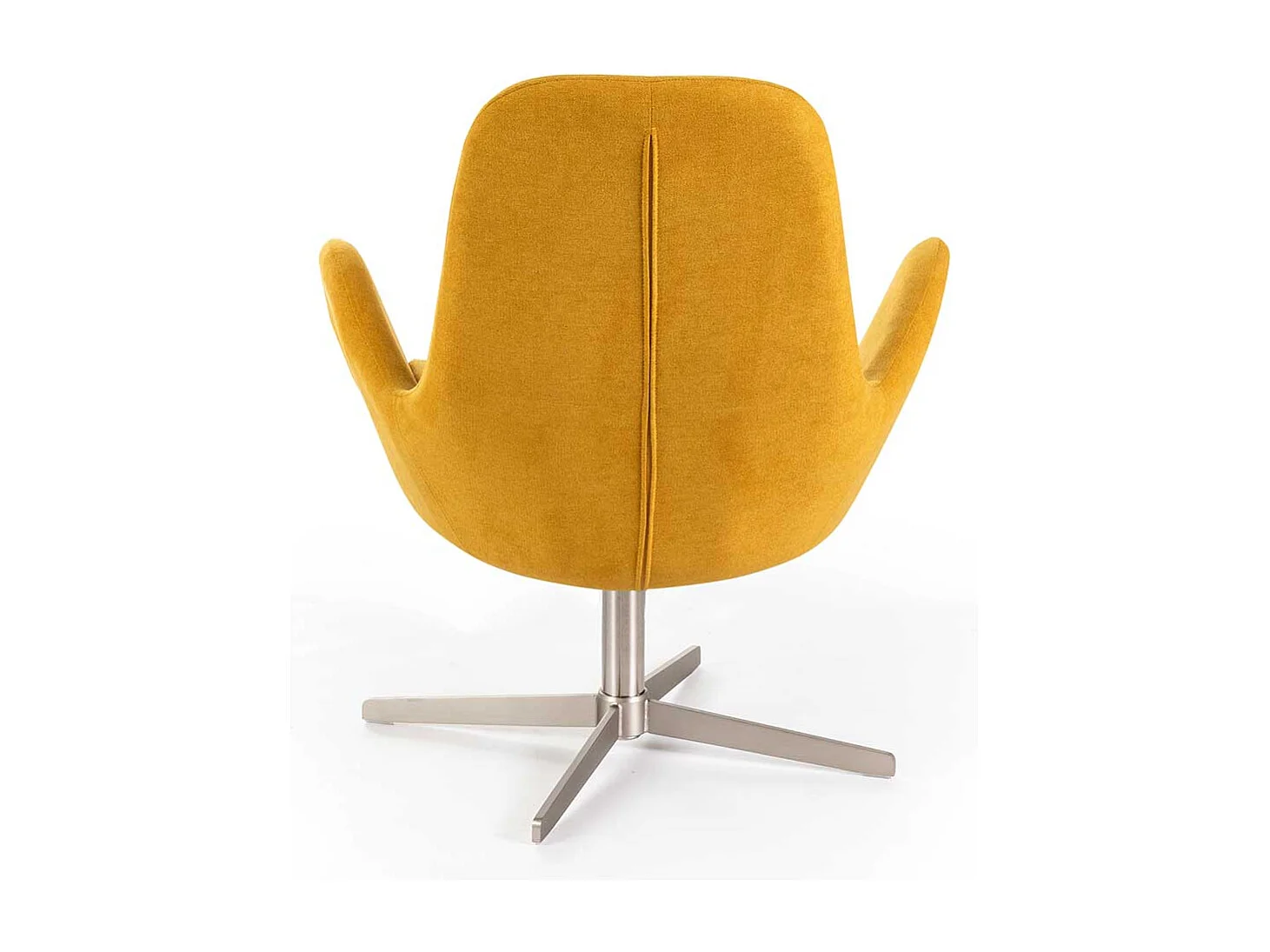 Wohnzimmersessel Retro drehbar in Gelb Webstoff Armlehnen