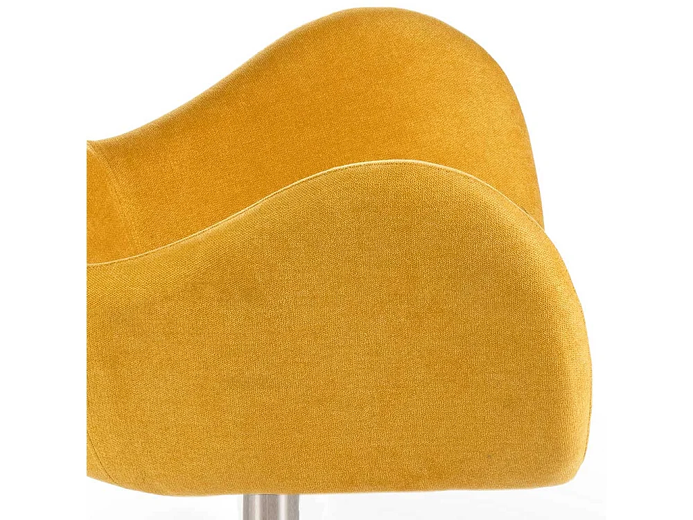 Wohnzimmersessel Retro drehbar in Gelb Webstoff Armlehnen