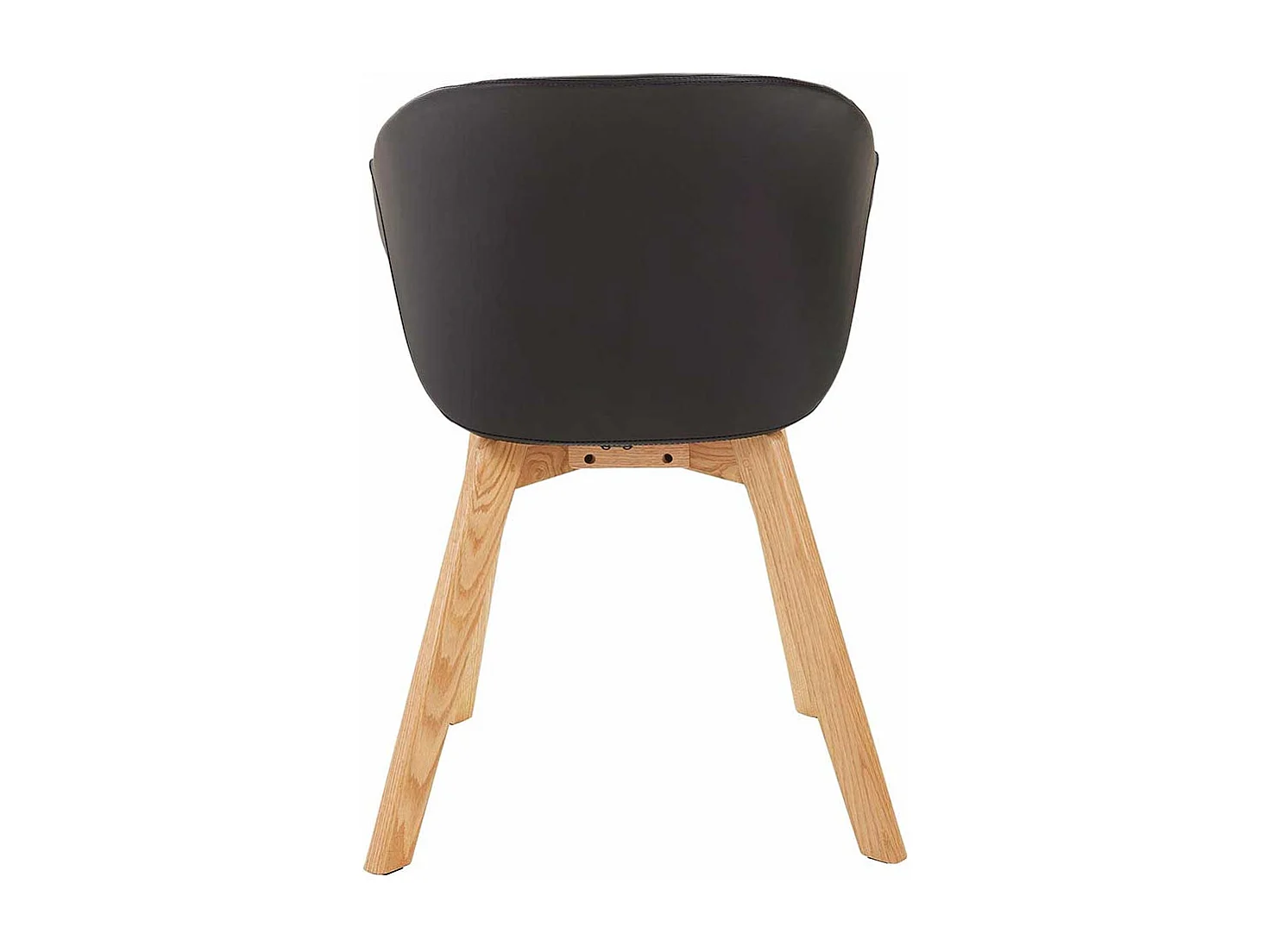 Tischsessel in Schwarz Kunstleder Massivholzgestell (2er Set)