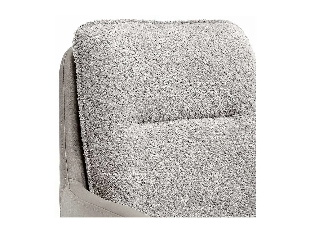 Esstisch Hochlehner in Grau und Weiß Bezug Boucle und Kunstleder (2er Set)