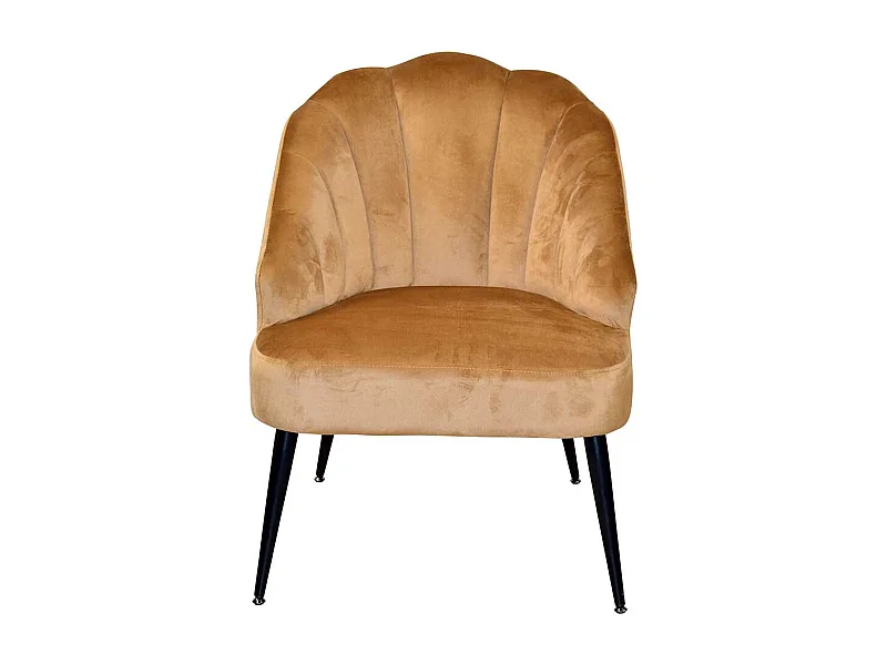 Samtsessel in Beige & Schwarz Retrostil