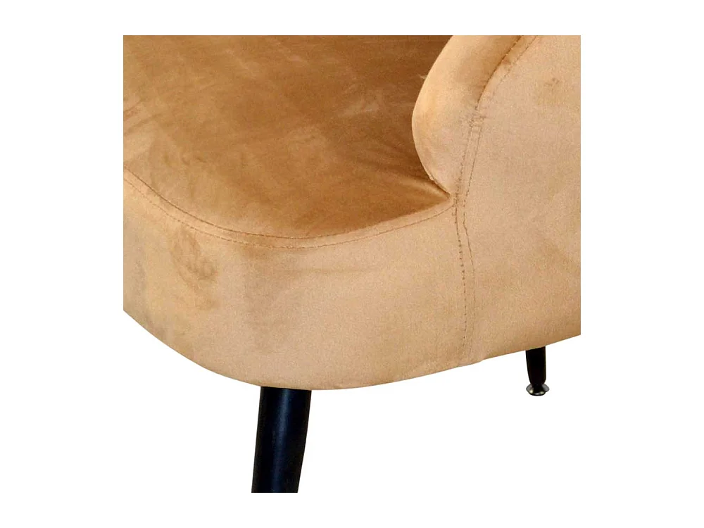 Samtsessel in Beige & Schwarz Retrostil