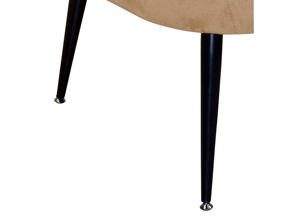 Samtsessel in Beige & Schwarz Retrostil