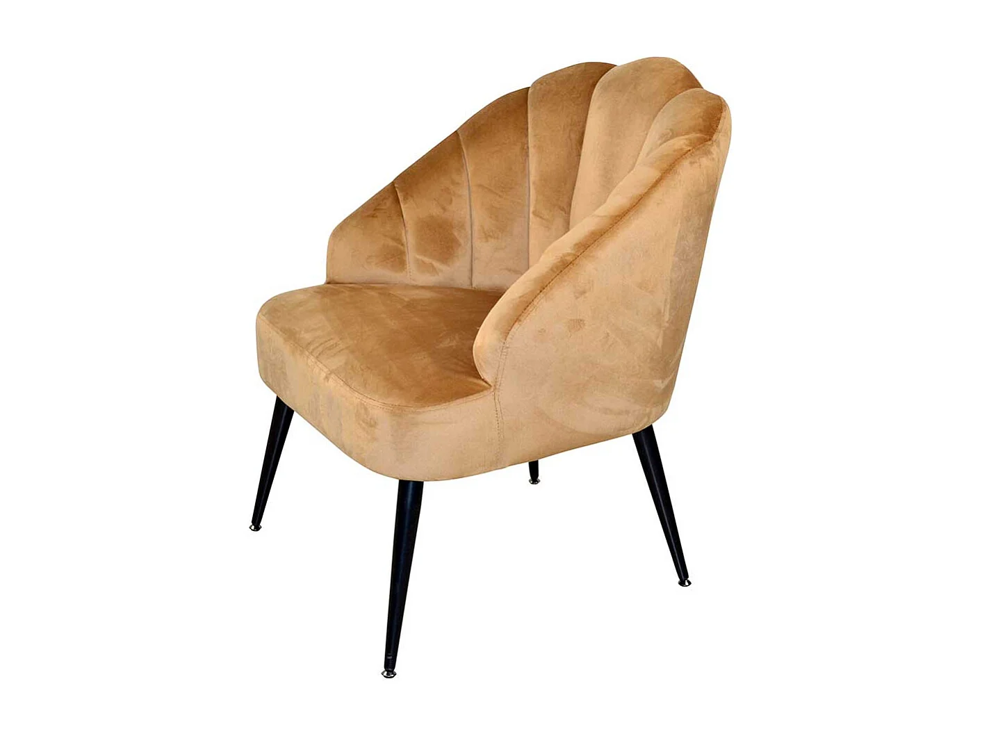 Samtsessel in Beige & Schwarz Retrostil