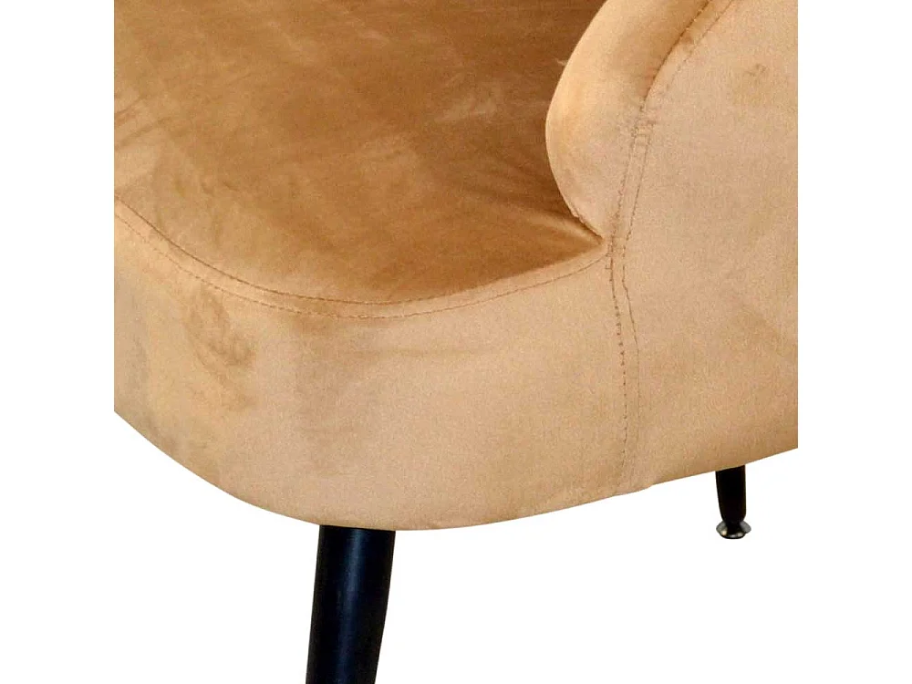 Samtsessel in Beige & Schwarz Retrostil