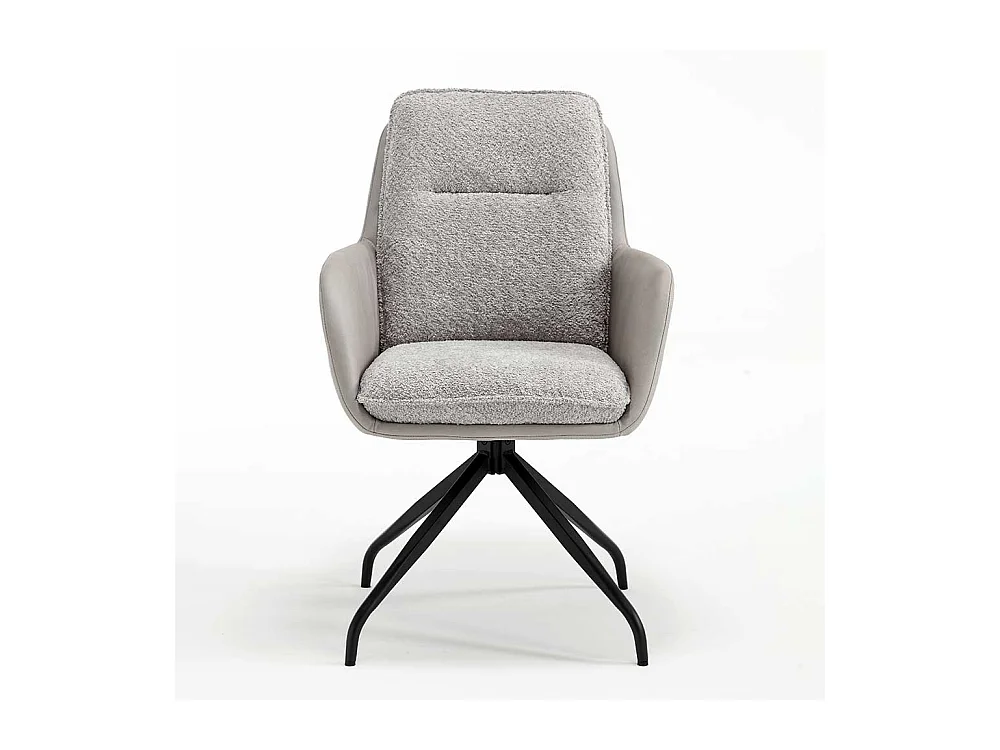 Polsterstuhl Set Esszimmer in Grau und Schwarz Spider Gestell aus Metall (2er Set)