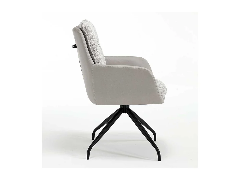 Polsterstuhl Set Esszimmer in Grau und Schwarz Spider Gestell aus Metall (2er Set)