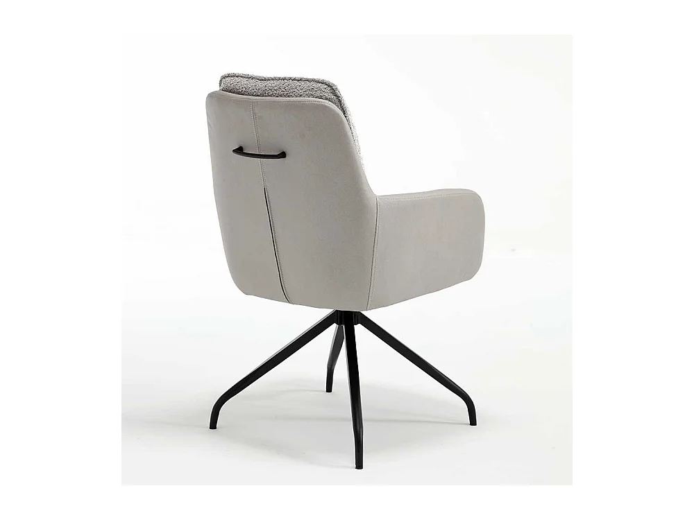 Polsterstuhl Set Esszimmer in Grau und Schwarz Spider Gestell aus Metall (2er Set)