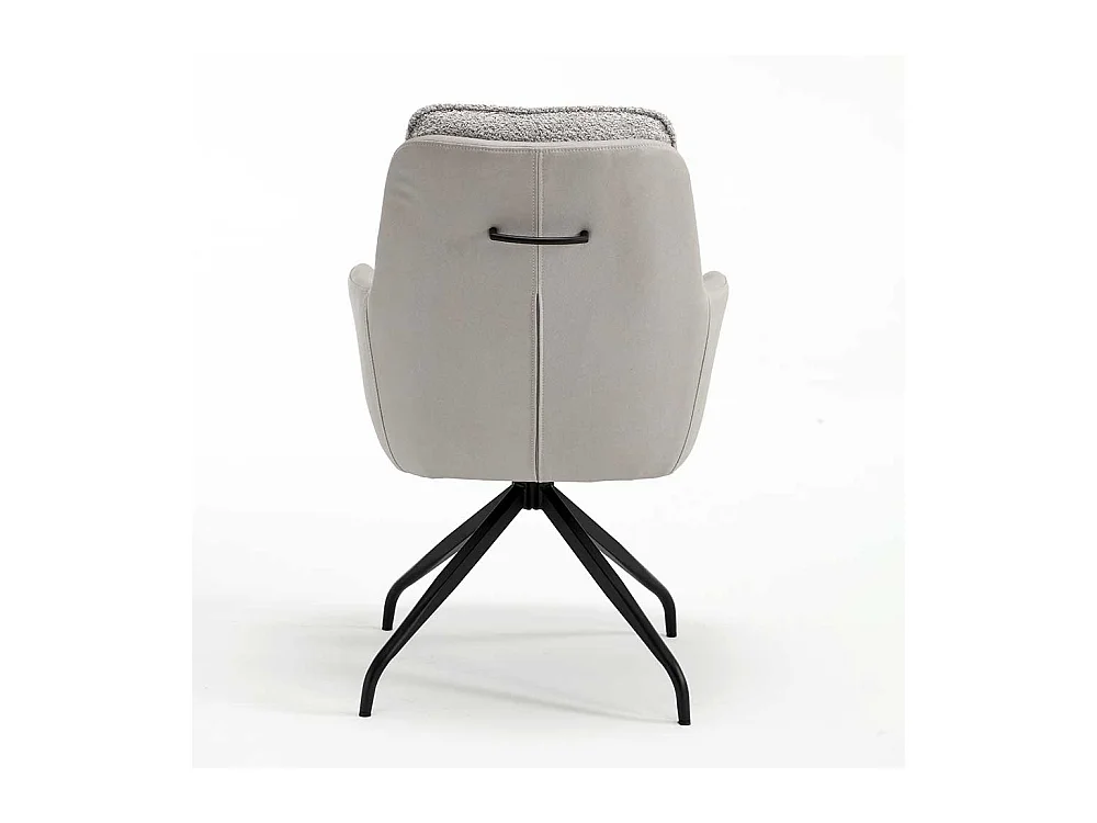 Polsterstuhl Set Esszimmer in Grau und Schwarz Spider Gestell aus Metall (2er Set)