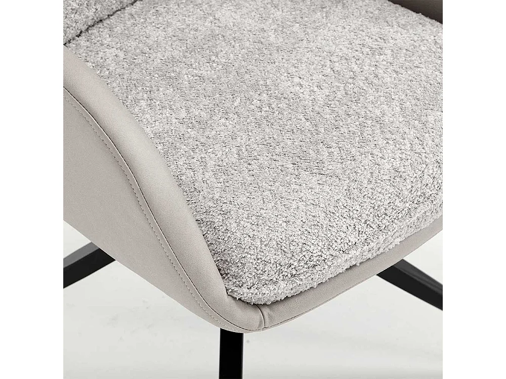 Polsterstuhl Set Esszimmer in Grau und Schwarz Spider Gestell aus Metall (2er Set)