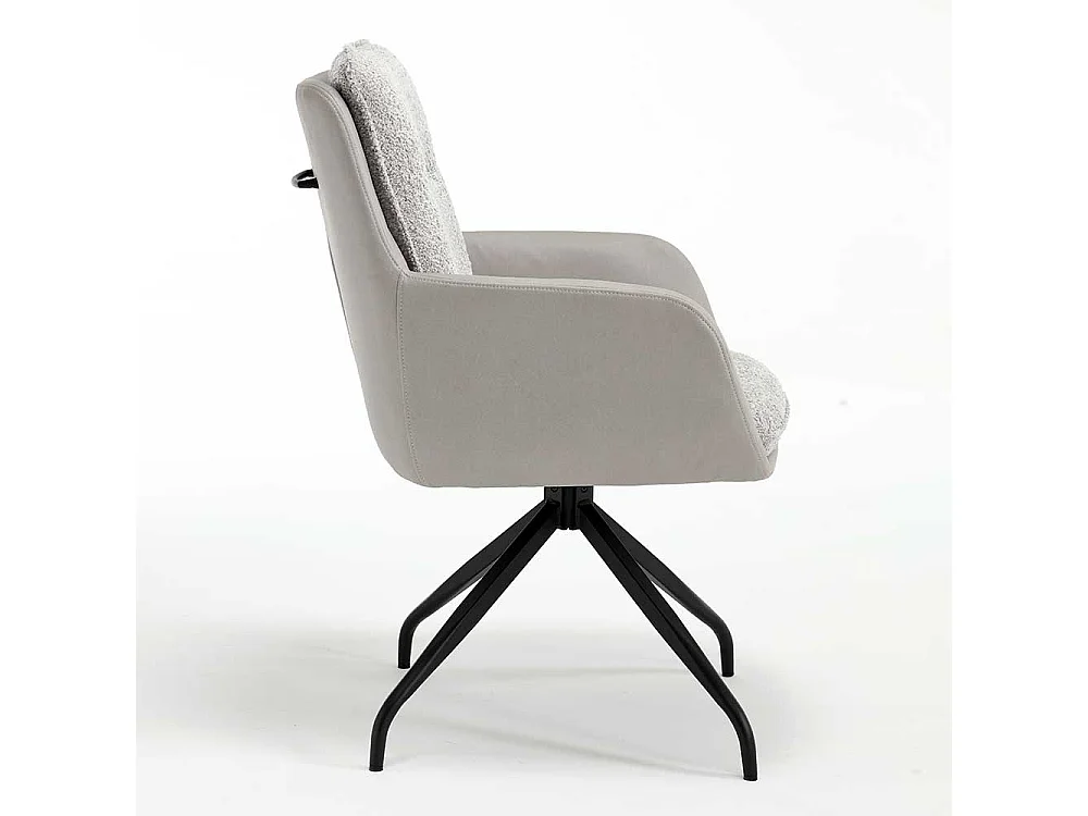 Polsterstuhl Set Esszimmer in Grau und Schwarz Spider Gestell aus Metall (2er Set)