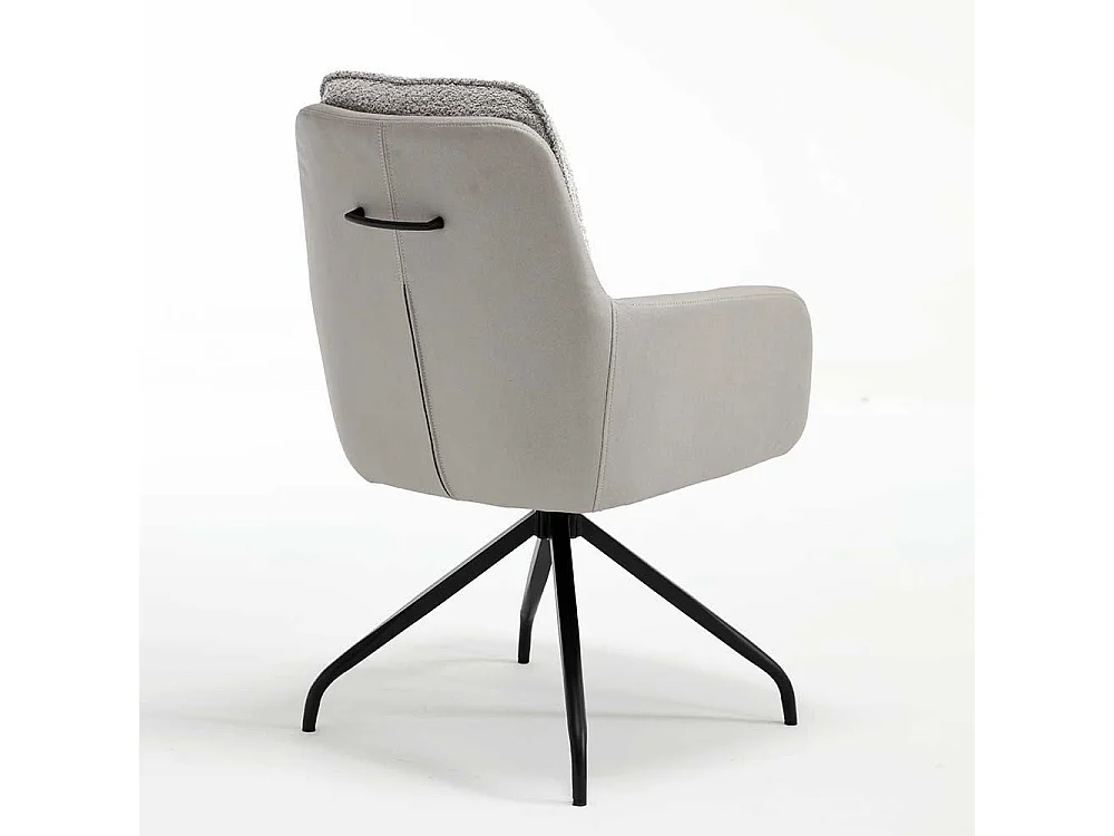 Polsterstuhl Set Esszimmer in Grau und Schwarz Spider Gestell aus Metall (2er Set)