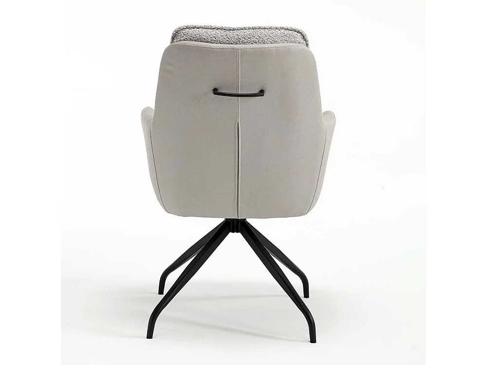 Polsterstuhl Set Esszimmer in Grau und Schwarz Spider Gestell aus Metall (2er Set)