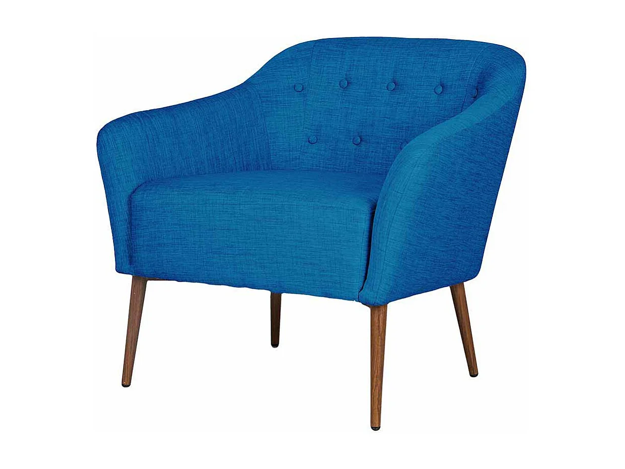 Retro Sessel in Blau Webstoff