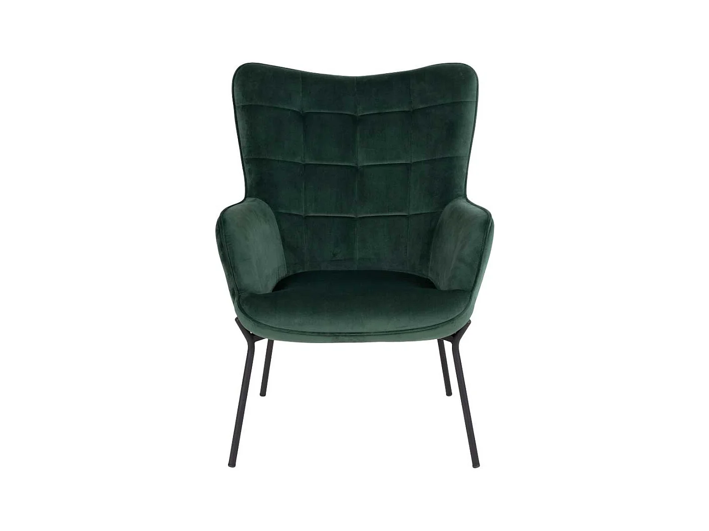 Armlehnsessel in Dunkelgrün Samt Skandi Design