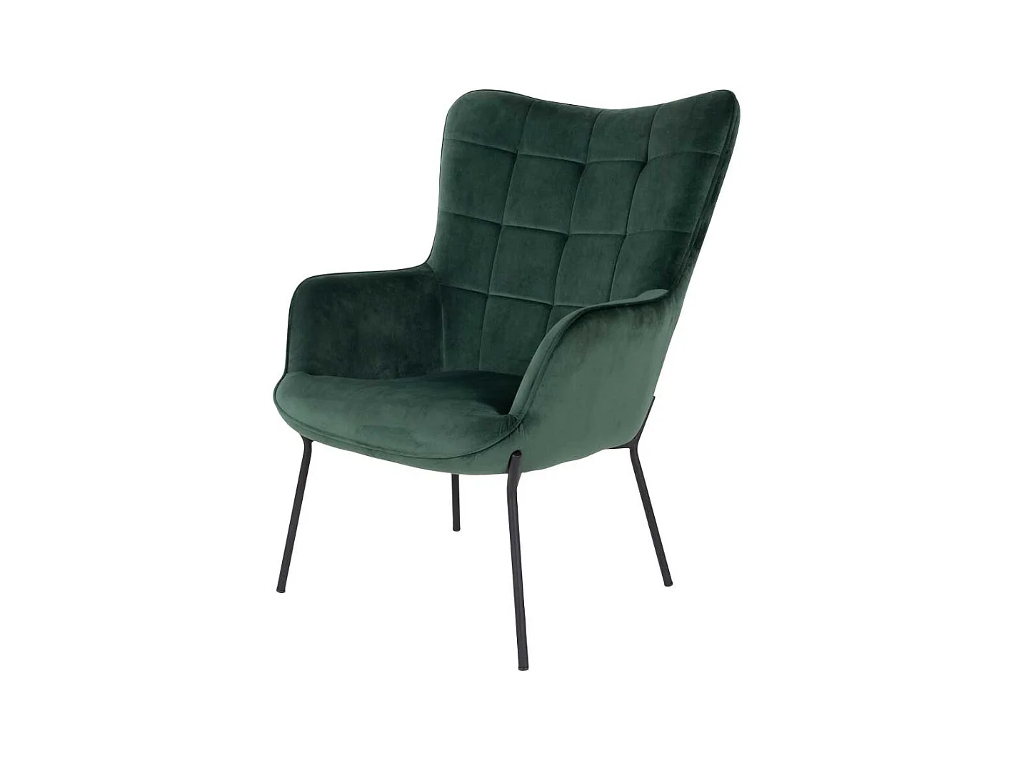 Armlehnsessel in Dunkelgrün Samt Skandi Design