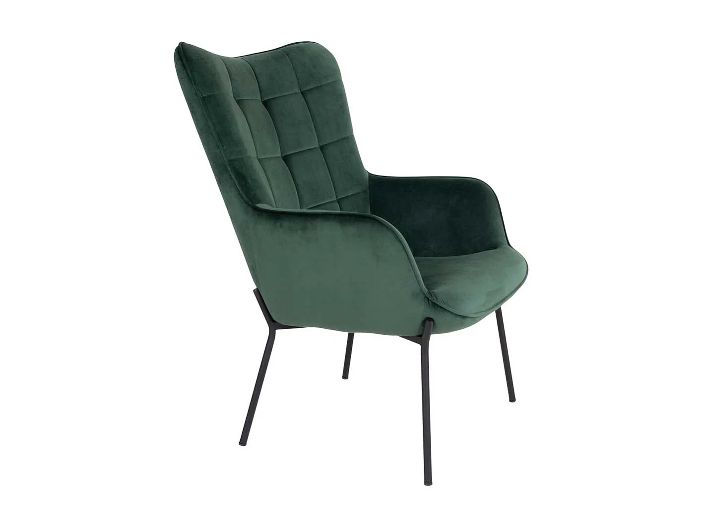 Armlehnsessel in Dunkelgrün Samt Skandi Design