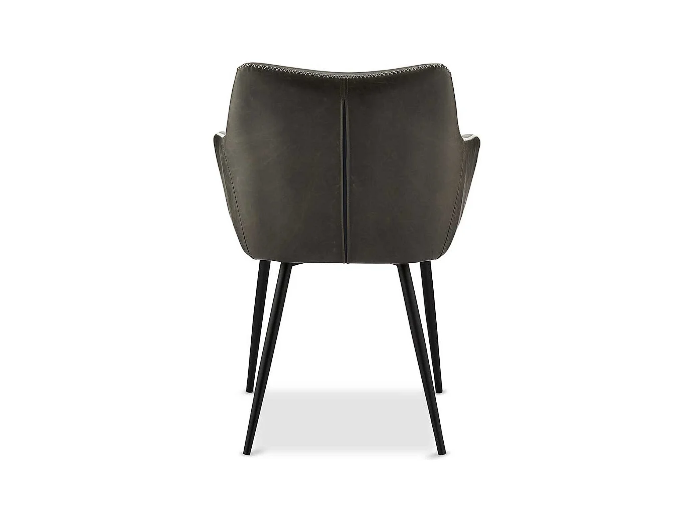 Esstischst�hle in Dunkelgrau Kunstleder Armlehnen (2er Set)