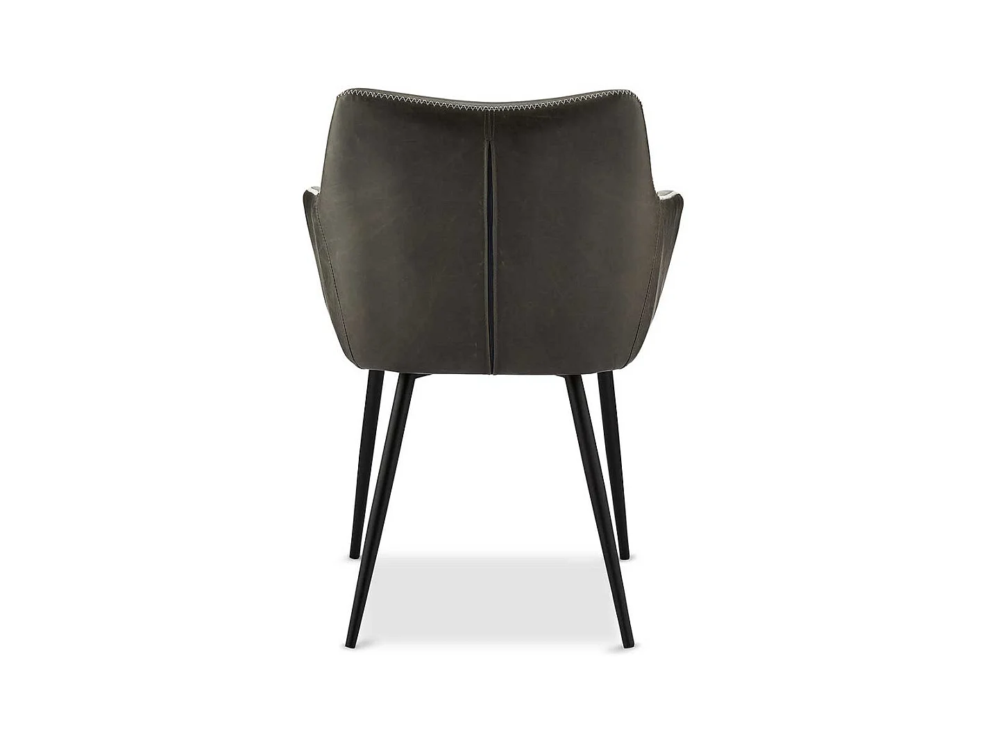 Esstischst�hle in Dunkelgrau Kunstleder Armlehnen (2er Set)