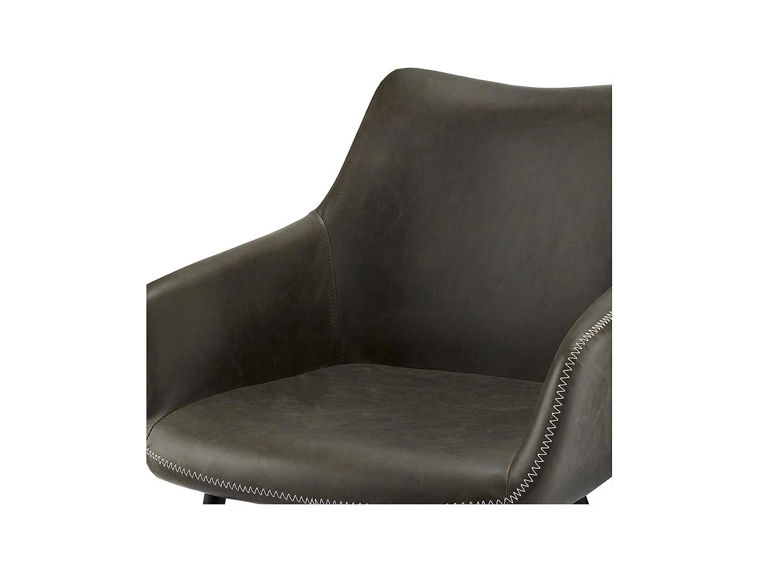 Esstischst�hle in Dunkelgrau Kunstleder Armlehnen (2er Set)