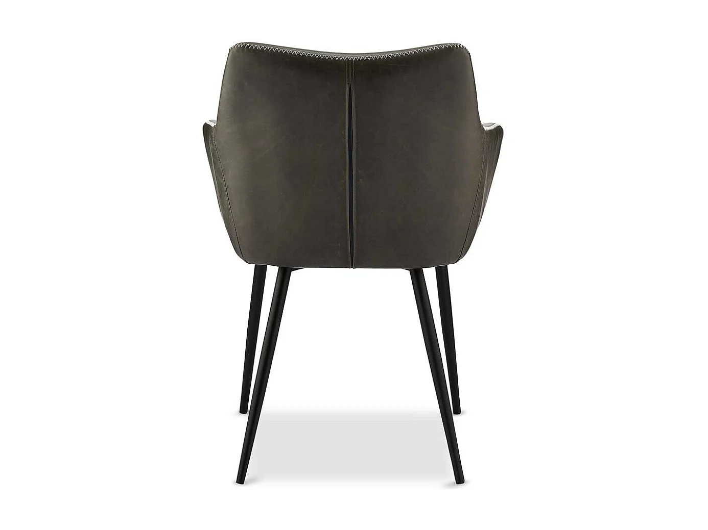 Esstischst�hle in Dunkelgrau Kunstleder Armlehnen (2er Set)