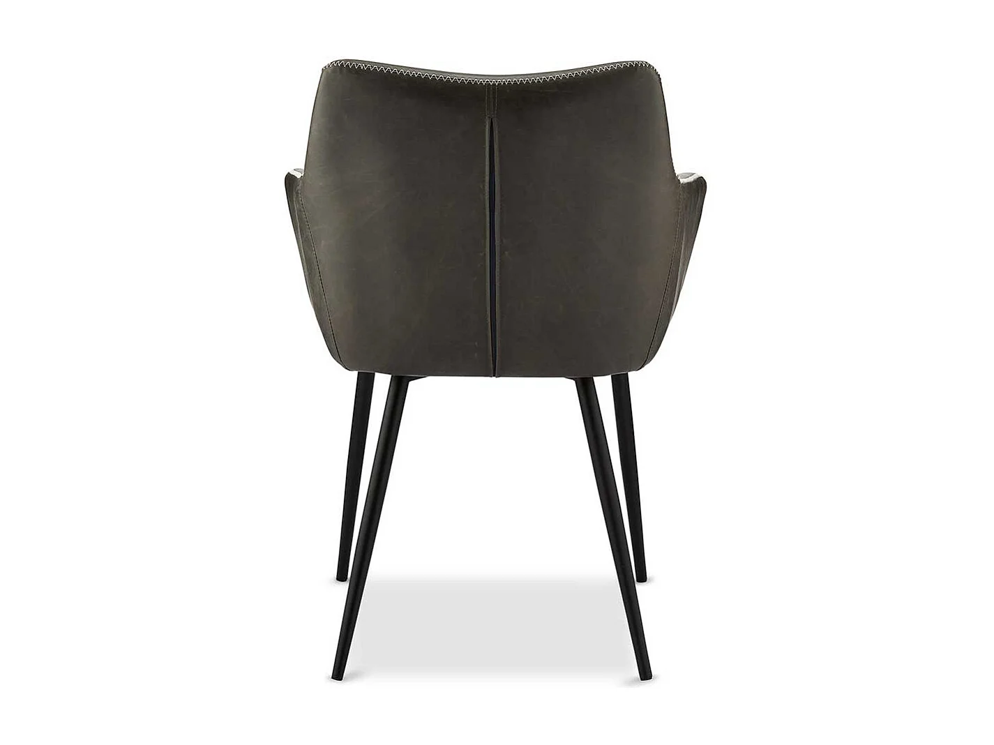 Esstischst�hle in Dunkelgrau Kunstleder Armlehnen (2er Set)