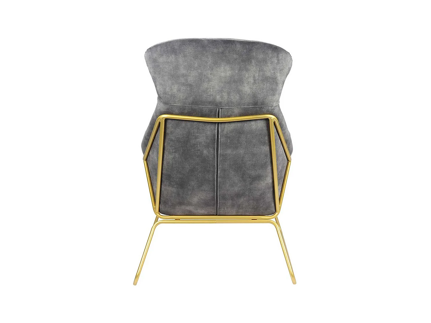 Extravaganter Sessel in Grau Samtvelours und Metall