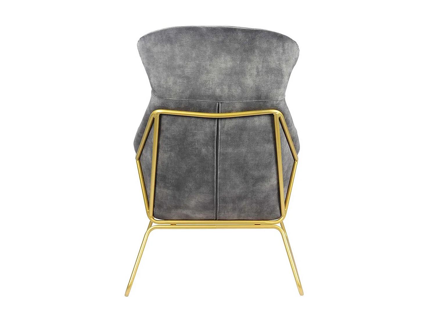 Extravaganter Sessel in Grau Samtvelours und Metall