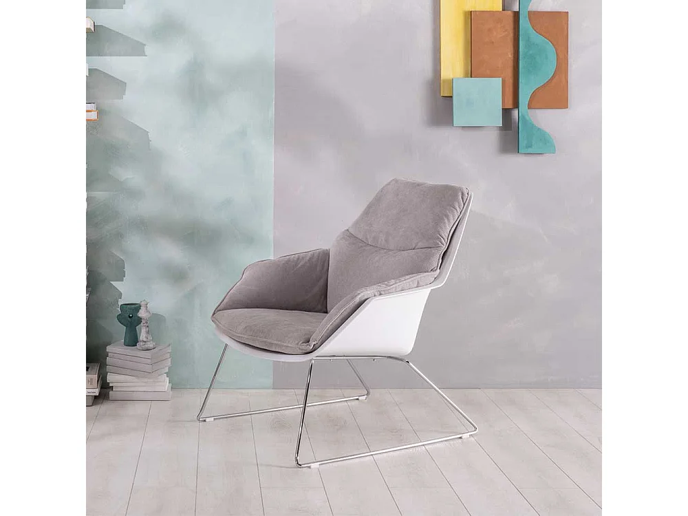 Sessel Polster herausnehmbar im Retrostil Bügelgestell (2er Set)