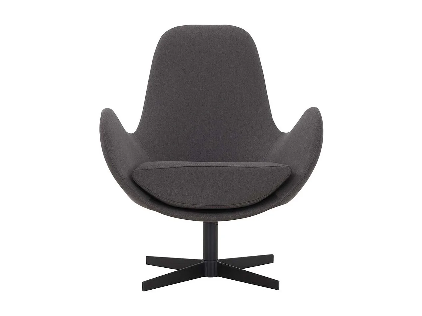 Wohnzimmer Sessel in Dunkelgrau und Schwarz Sterngestell