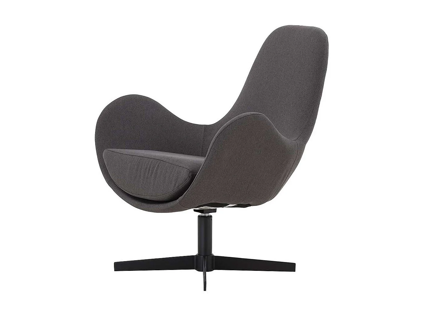 Wohnzimmer Sessel in Dunkelgrau und Schwarz Sterngestell