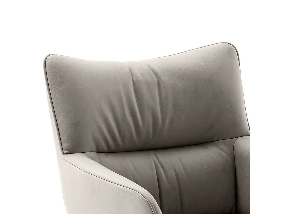 Esszimmerarmlehnstuhl Leder in Cremefarben Gestell aus Metall (2er Set)