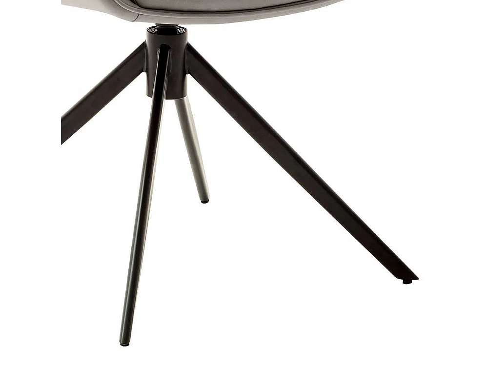 Esszimmerarmlehnstuhl Leder in Cremefarben Gestell aus Metall (2er Set)