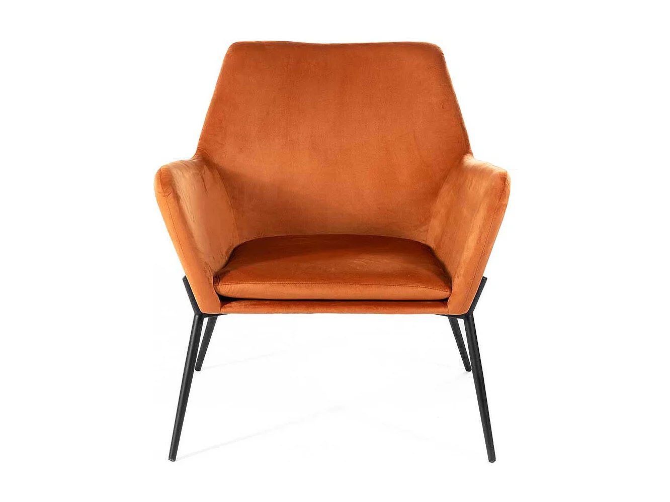 Oranger Lounge Polstersessel im Retrostil Vierfußgestell aus Metall