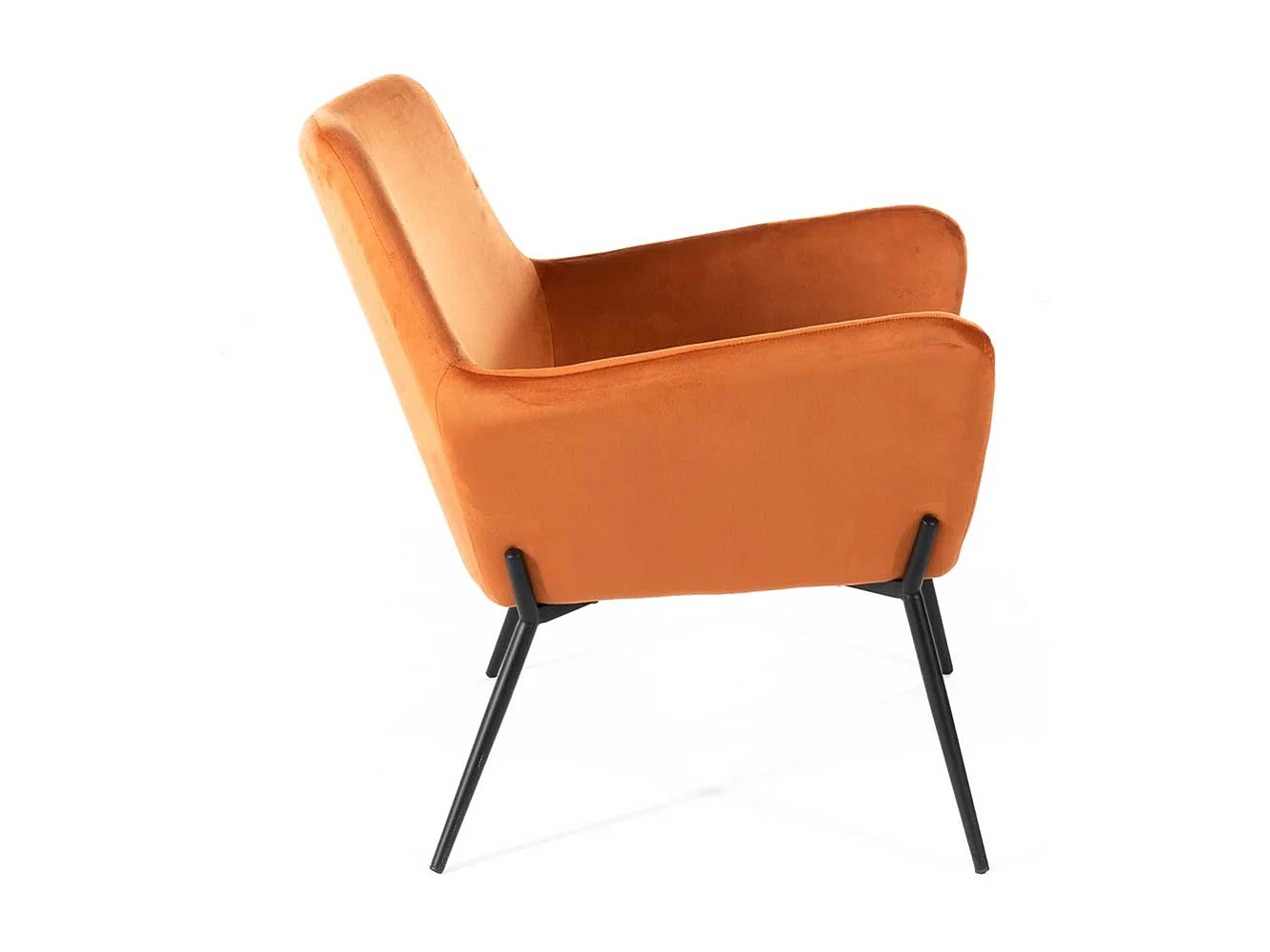 Oranger Lounge Polstersessel im Retrostil Vierfußgestell aus Metall
