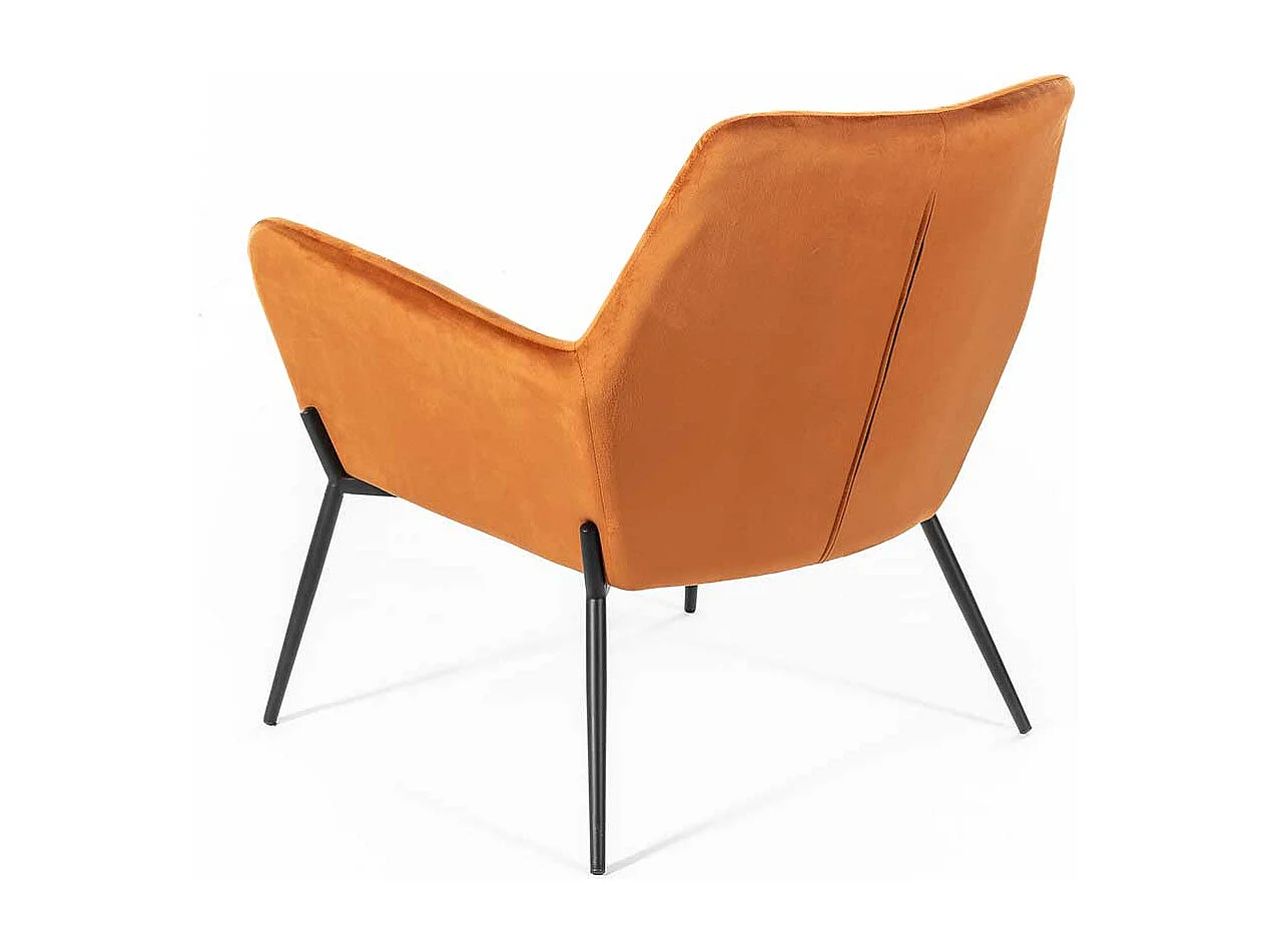 Oranger Lounge Polstersessel im Retrostil Vierfußgestell aus Metall