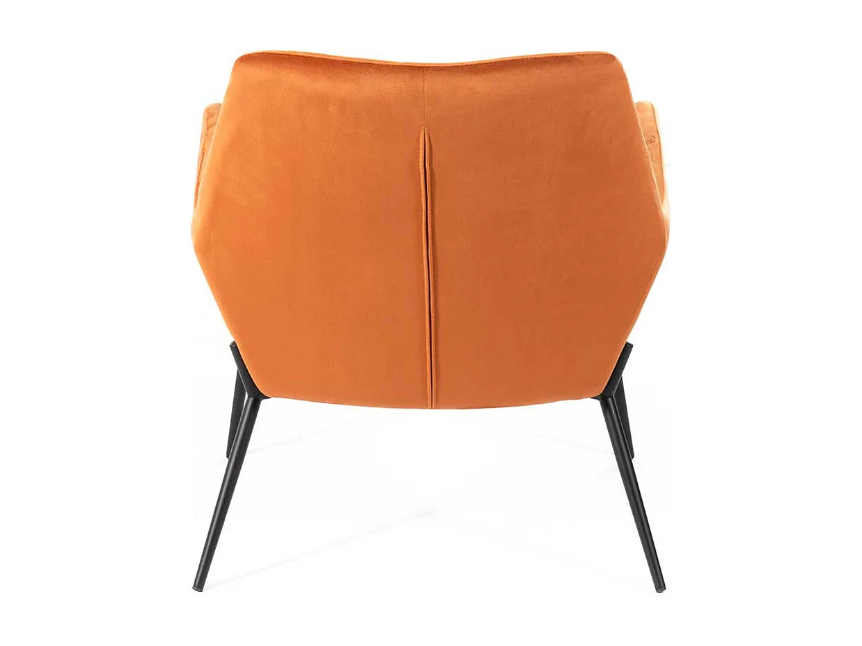 Oranger Lounge Polstersessel im Retrostil Vierfußgestell aus Metall