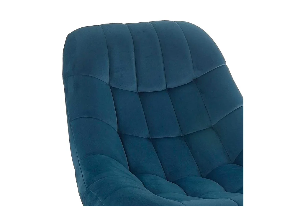 Lounge Sessel in Blau Samt Retrostil