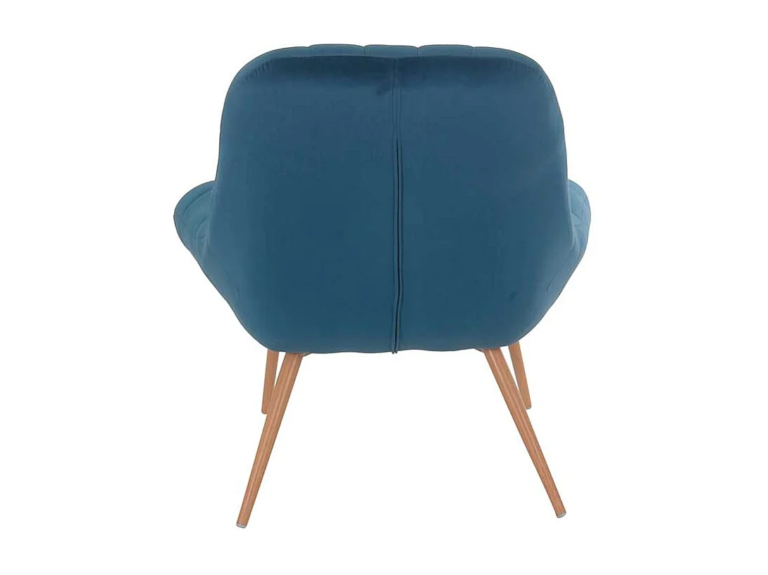 Lounge Sessel in Blau Samt Retrostil