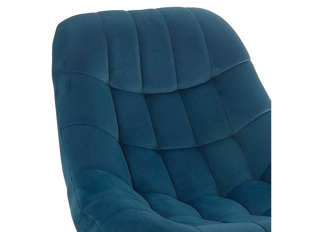 Lounge Sessel in Blau Samt Retrostil
