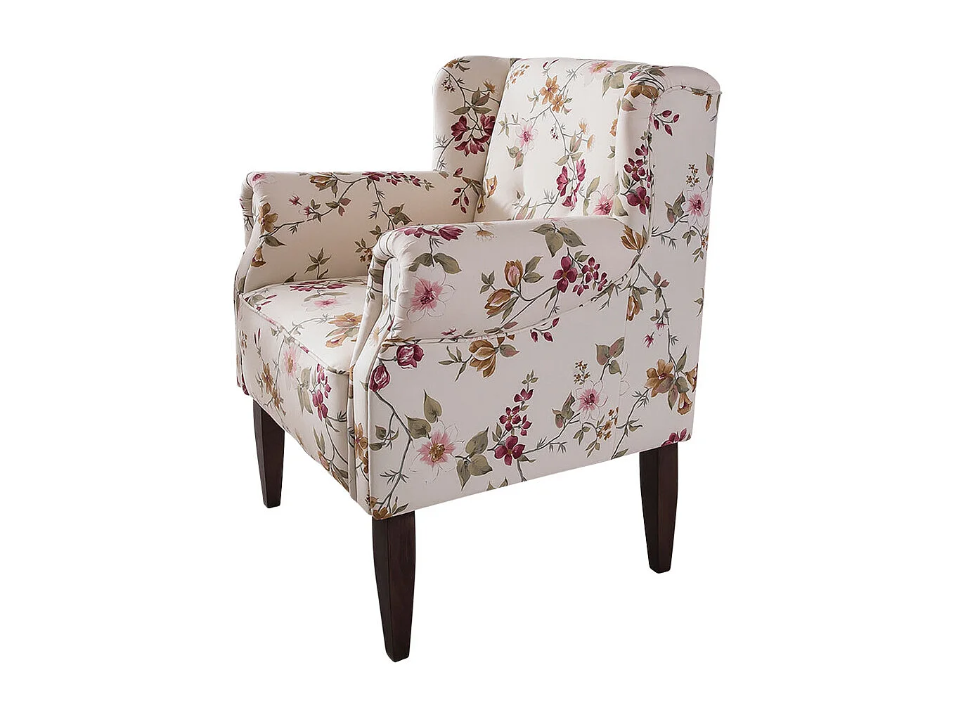 Esstisch Sessel Landhaus im Vintage Look Cremeweiß und Bunt geblümt