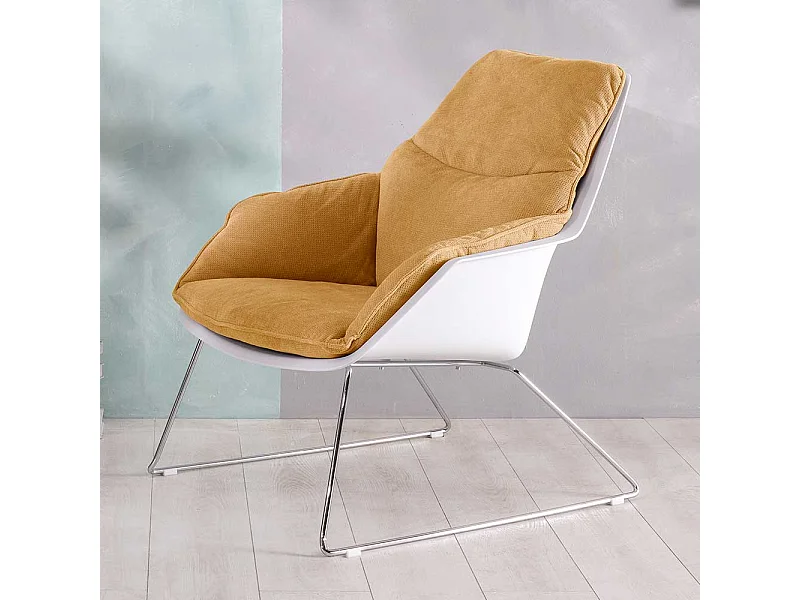 Zwei Retro Sessel mit Bügelgestell Metall (2er Set)