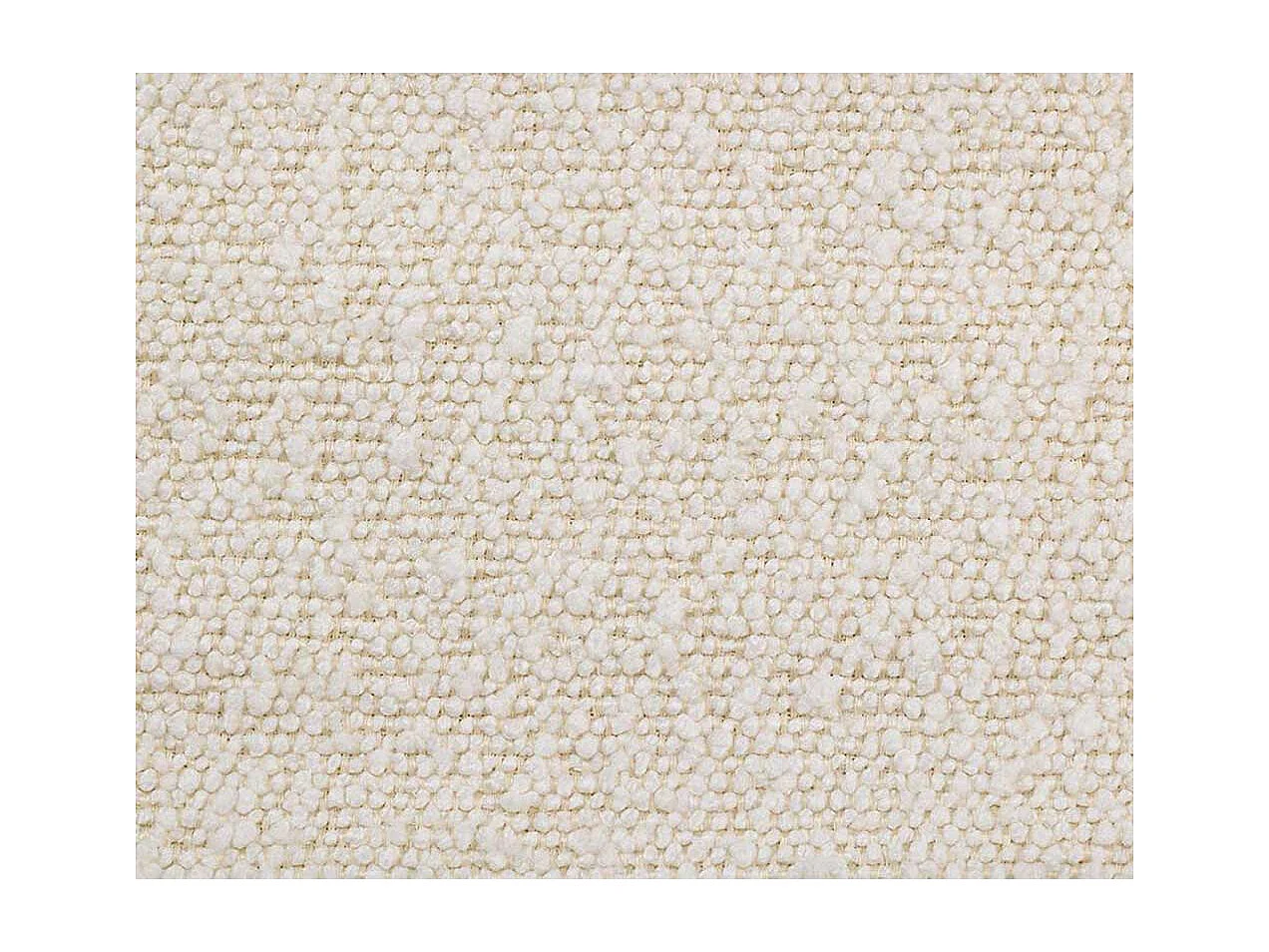 Muschelsessel Retro Stil in Cremefarben Boucle Stoff und Metall